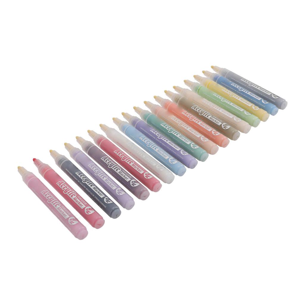 18 Pcs Acrylic Marker Bright Lasting Colorful Non Toxic No Odor DIY Doodle Water Color Pen