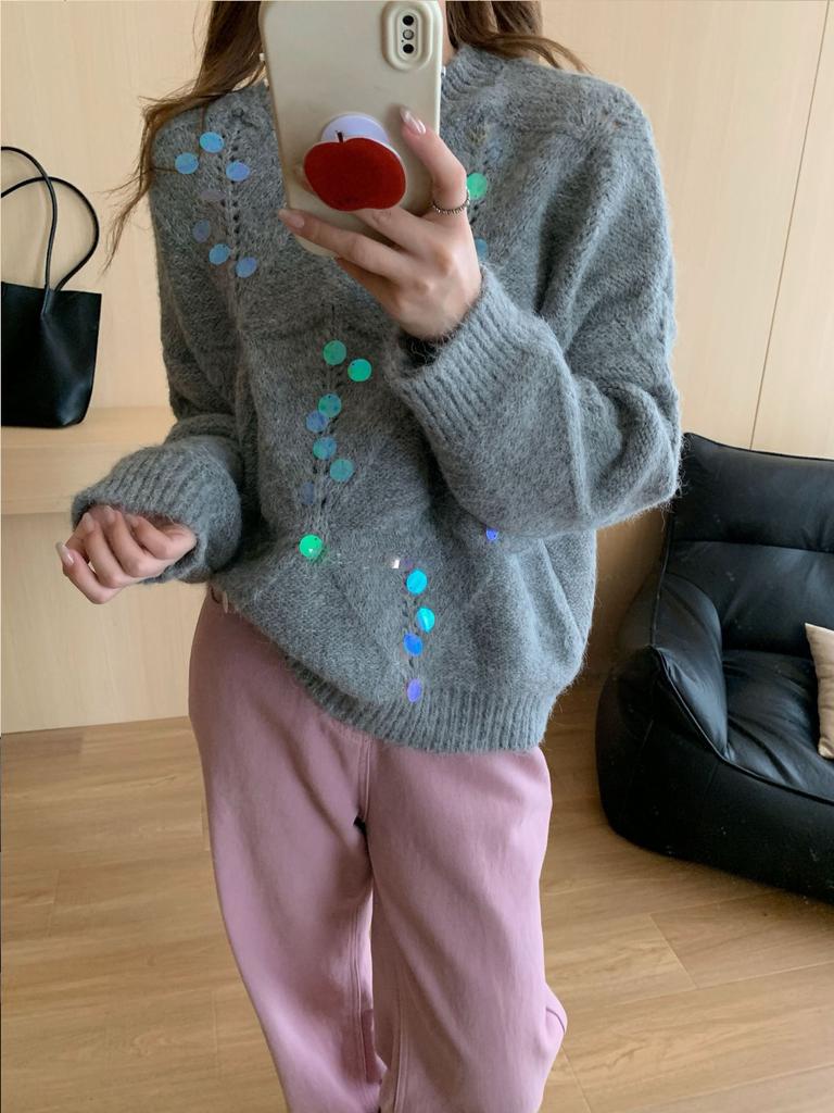 Women's Casual Long Sleeve Fall Winter Chunky Sweaters Crew Neck Solid Color Knitted Sweater for Women Oversized Pullover Tops Loose Fit Jumper