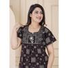 Designer Cotton Embroidery Nighty Indian Women Sleepwear Nightwear Gown Dress