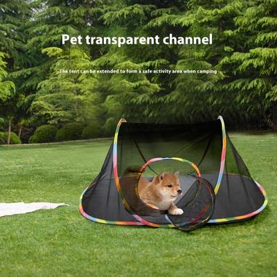 Tenda Gioco Portatile da Esterno a Rete per Gatti con Tunnel Canale Labirinto Pieghevole per Animali Domestici Giocattolo Canale di Addestramento per Animali Domestici Forniture per Animali Domestici