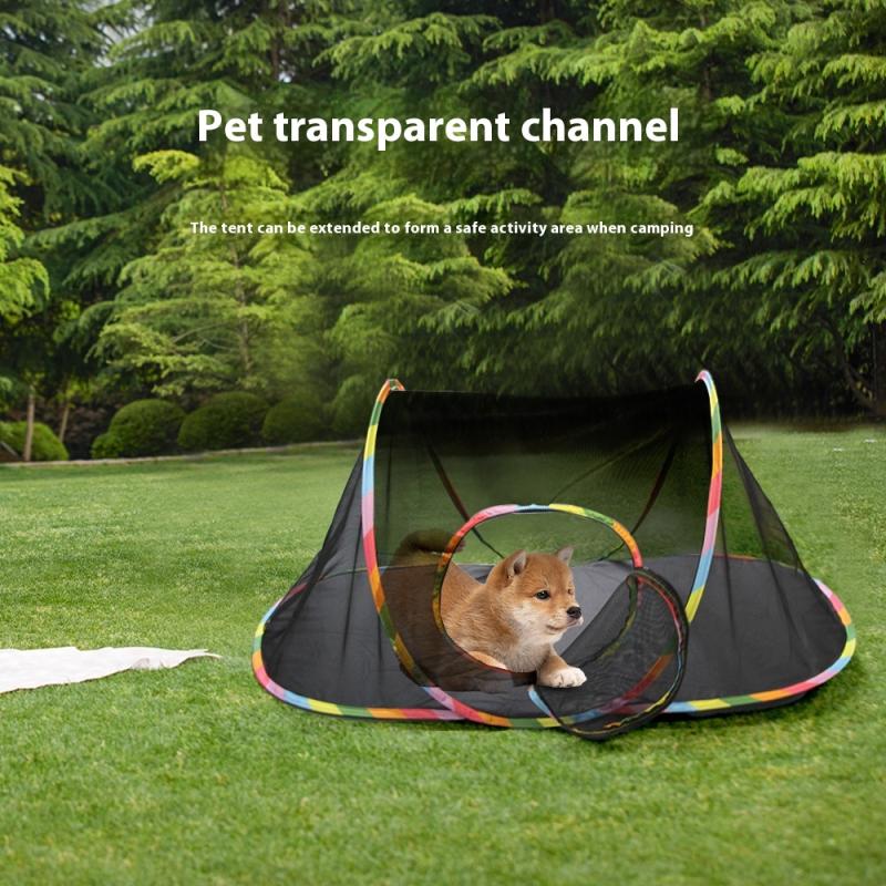 Portable Outdoor Mesh Cat Enclosure Play Tent With Tunnels Foldable Pet Maze Channel Toy Pet Training Channel Toy Pet Supplies