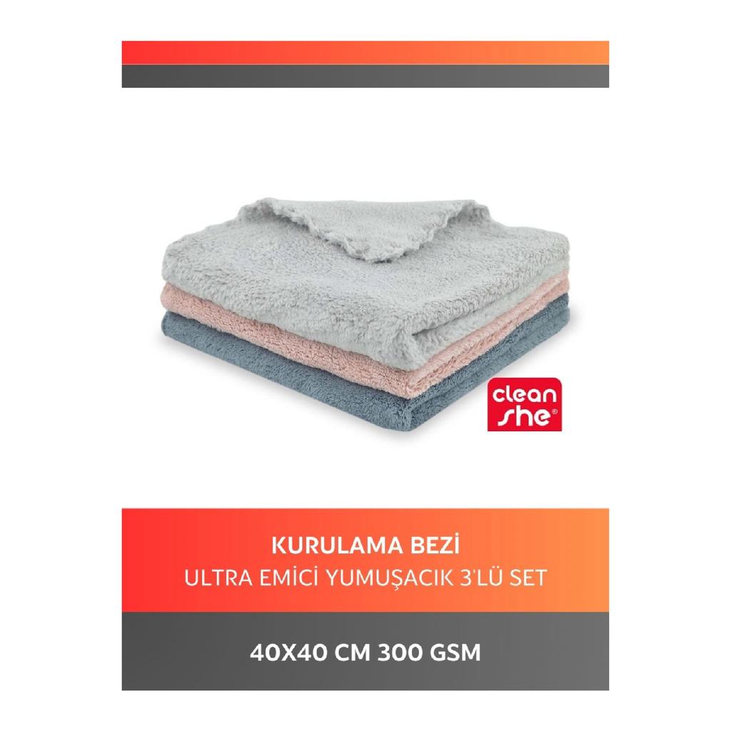 Juego de 3 paños de limpieza de microfibra Miracle Ultra Absorbentes y Suaves de 40 x 40 cm, el famoso paño Pompik