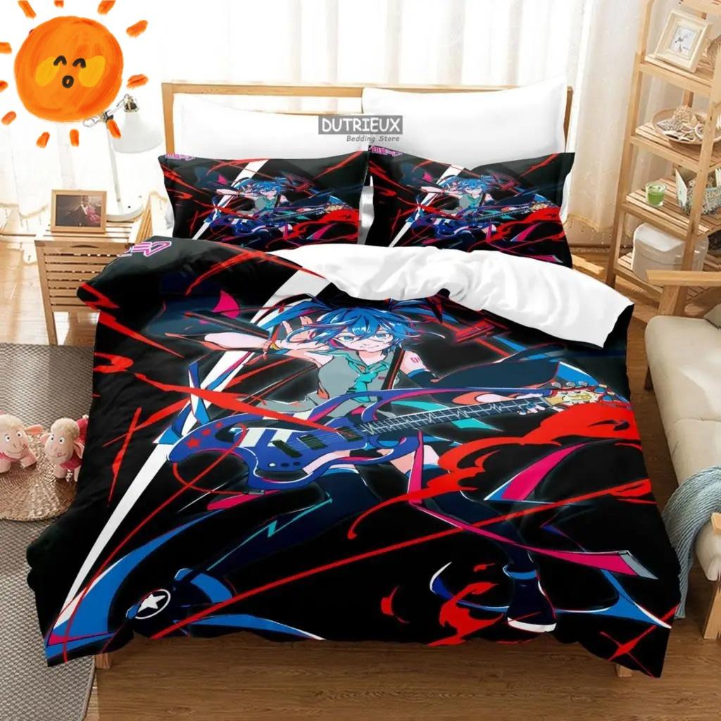 3D Print Japanese Anime Kawaii Hatsune Miku Duvet Cover Bedding Set Queen King Full Size for Holiday Bedroom Teens Women Gift