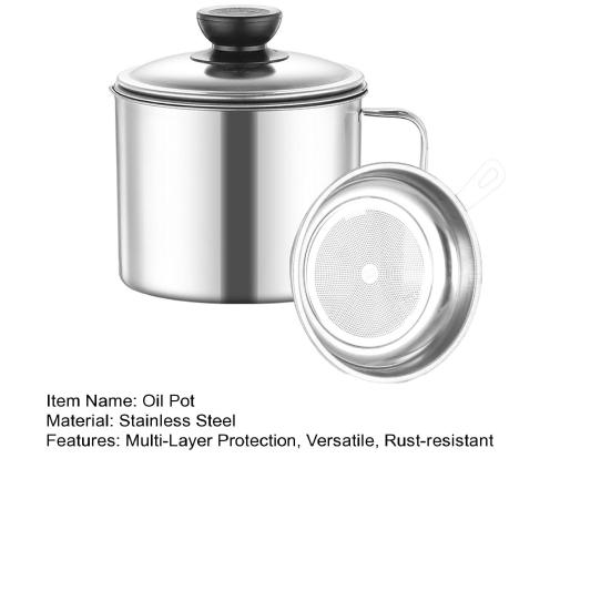 Contenitore Brocca in Acciaio Inossidabile per Olio con Filtro Lattina per Conservazione Olio da Cucina Gadget da Cucina per Conservazione Olio da Cucina Filtraggio
