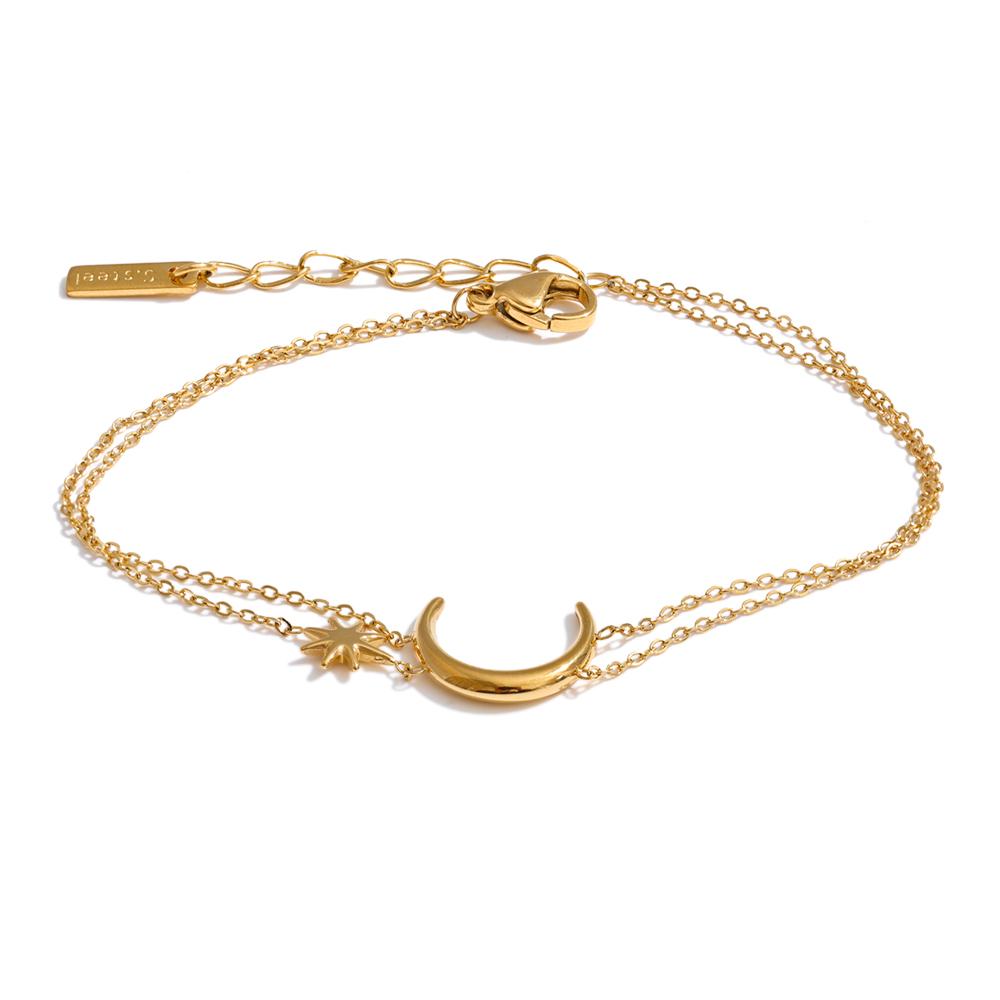 

Yhpup Stainless Steel Double-Layer Chain Sun Moon Bracelet Bangle for Women Summer Waterproof Fashion Wrist Jewelry Wholesale