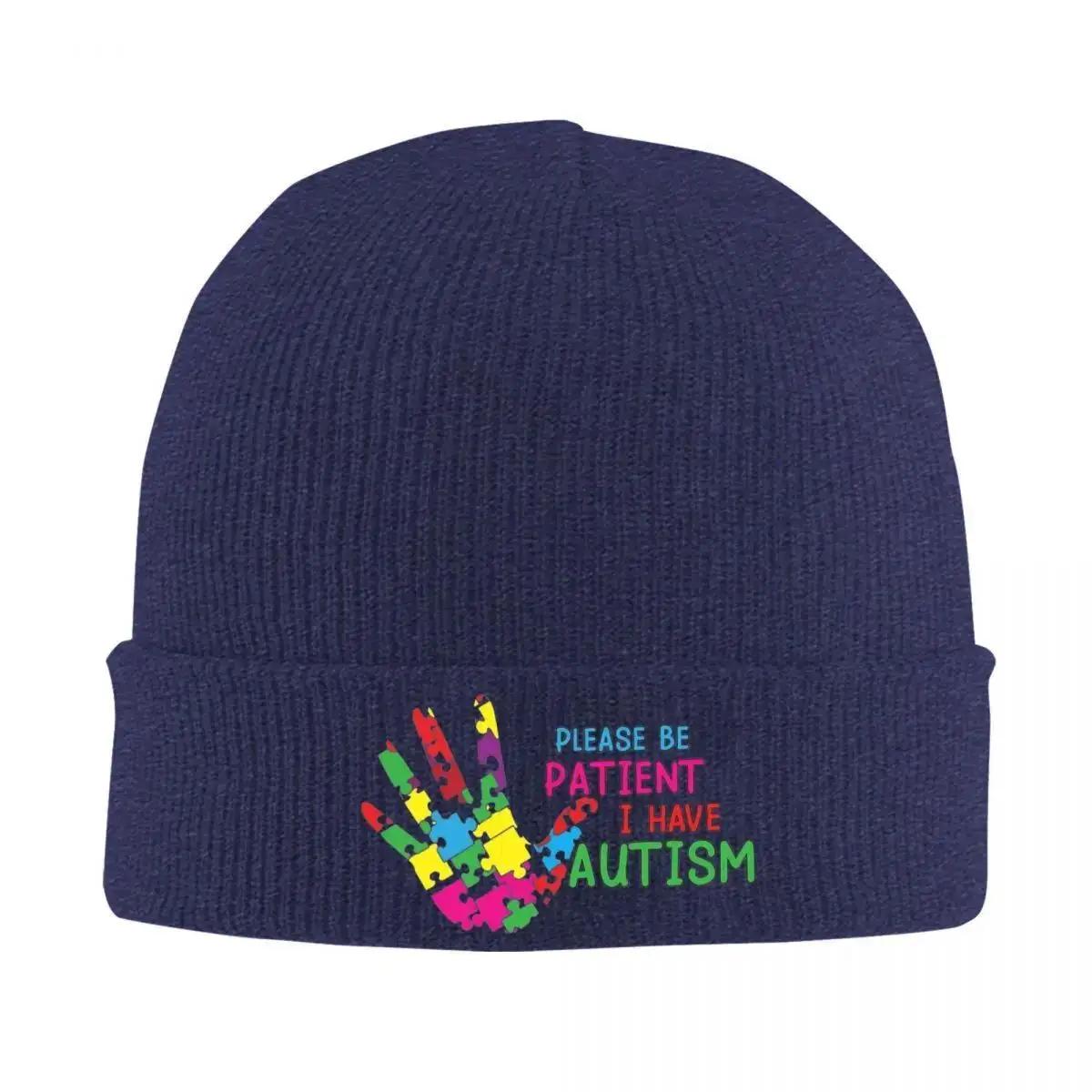 

new Please Be Patient I Have Autisms Bonnet Hats Beanie Hats Design Knitted Hat Autumn Vintage Adult Unisex Outdoor Elastic