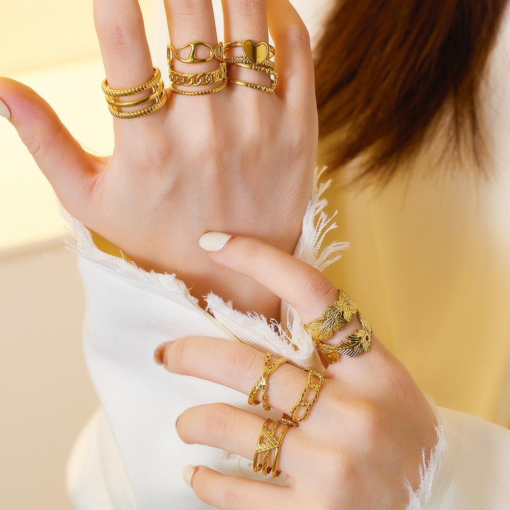 Schlichter Ring Hohlöffnung Verstellbarer Ring für Damen