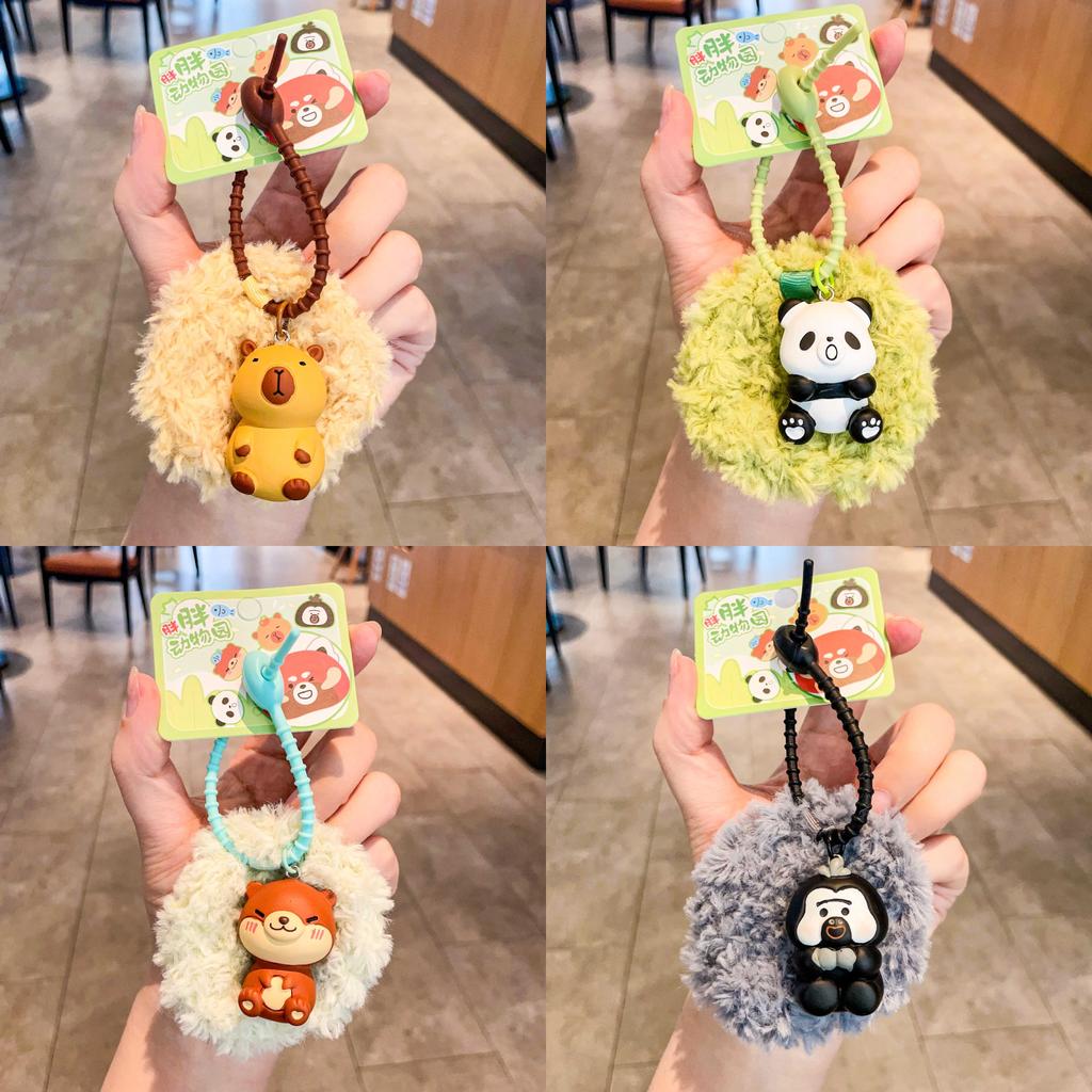 Adorable Plush Keychain For Couples Cute Silicone Animal Keyring Gift