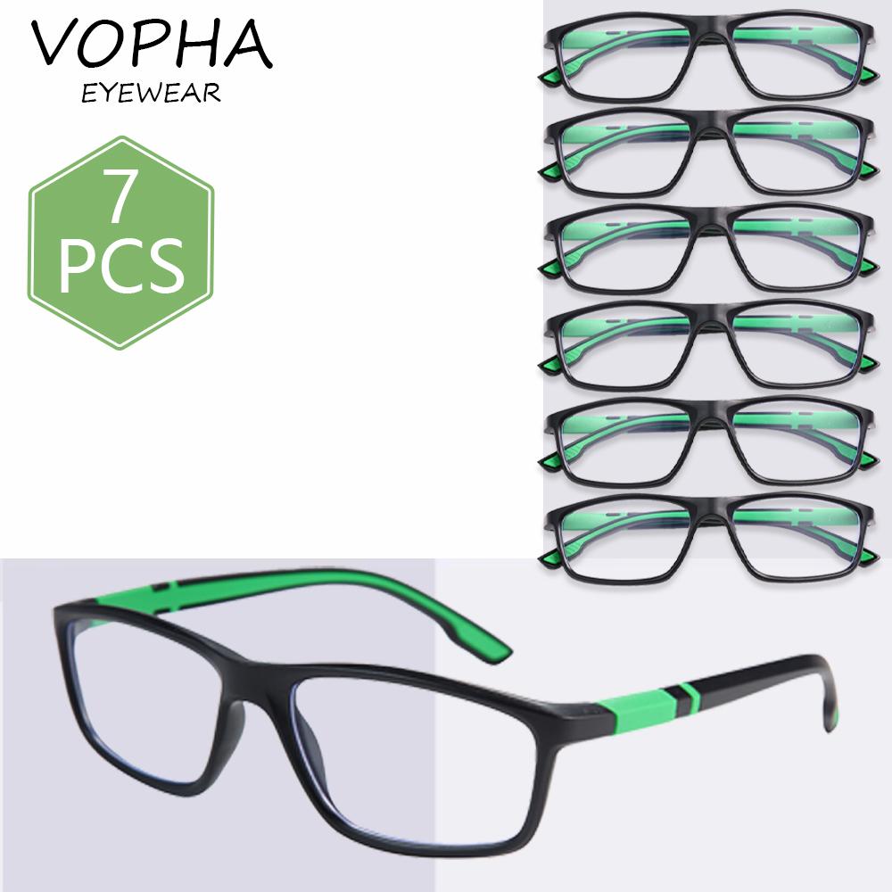 VOPHA 7er Pack Professionelle Lesebrillen für den ganzen Tag - Computerbrillen mit Blaulichtfilter - Sparpaket