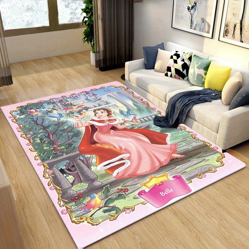 1pc Princess Pattern Area Rug Soft Flannel Floor Mat for Living Room,Office,Bedroom and Carpet,Sofa Coffee Table Floor Mat