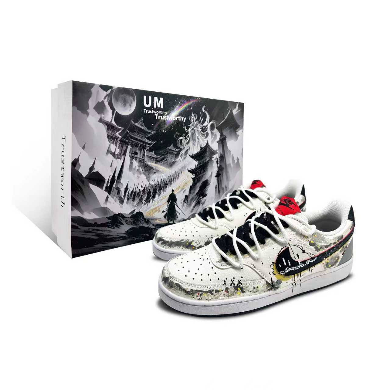 

Nike Court Vision 1 Shadow Q Coverage Low top Skateboard Shoes Men s Gray White DM1187-101(Team1112--) 44.5