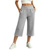 Damen Casual Farbe Lockere Passform Weiter Bein Elastischer Bund Jogginghose für den täglichen Gebrauch