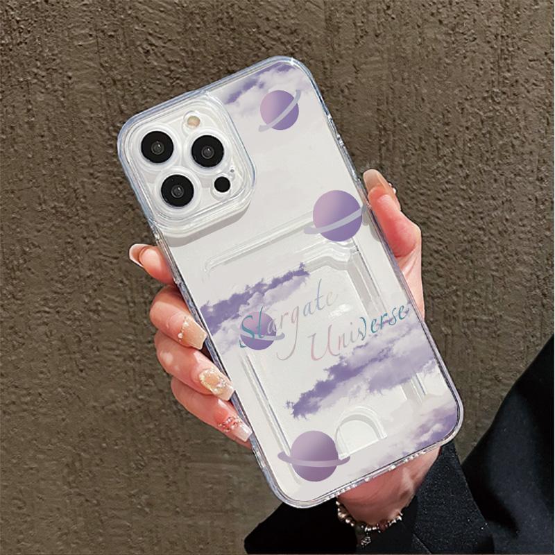 

Силиконовый чехол-карман для карт для Honor X9A X8A X7A X6A iPhone 17 16 15 13 11 Samsung S25 S24 S23 S22 Крышка Прозрачный бампер для телефона Honor 8A/Huawei Y6 2019