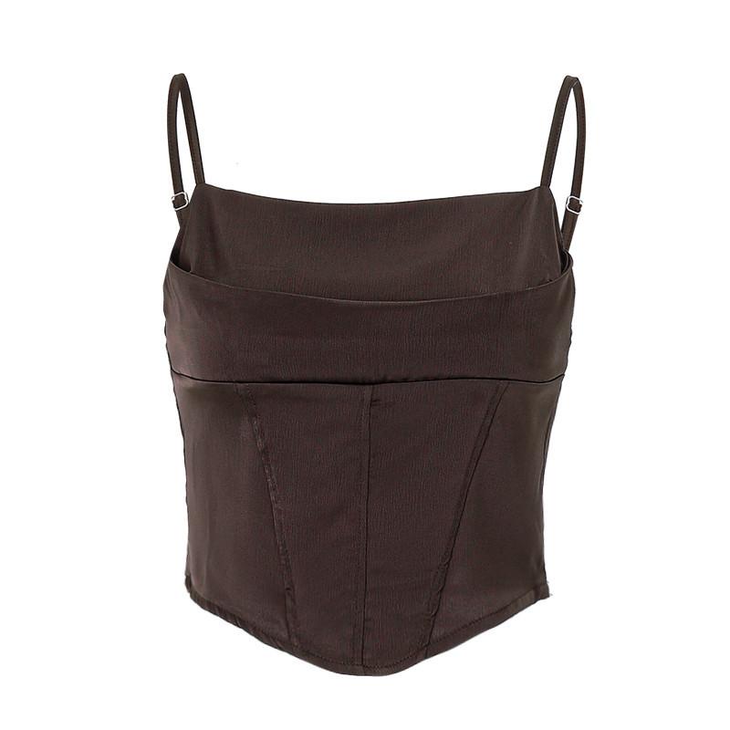 

GMXIA Летняя мода Harbor сексуальный спинка полосатые подтяжки тонкий безрукавка жилет женщина L коричневый