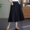Wide Leg Pants for Women In Summer Loose Fit Plus Size Solid Color Elastic Waistband Large Swing Skirt Pants Casual Cropped Pants