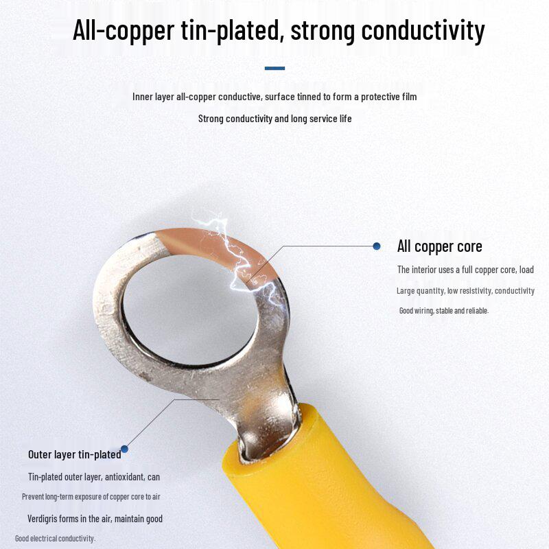 Haobo Round Insulated Terminal RV1.25-3/4/5/6/8/10/12 Cold Press Wire Terminal RV2-4.