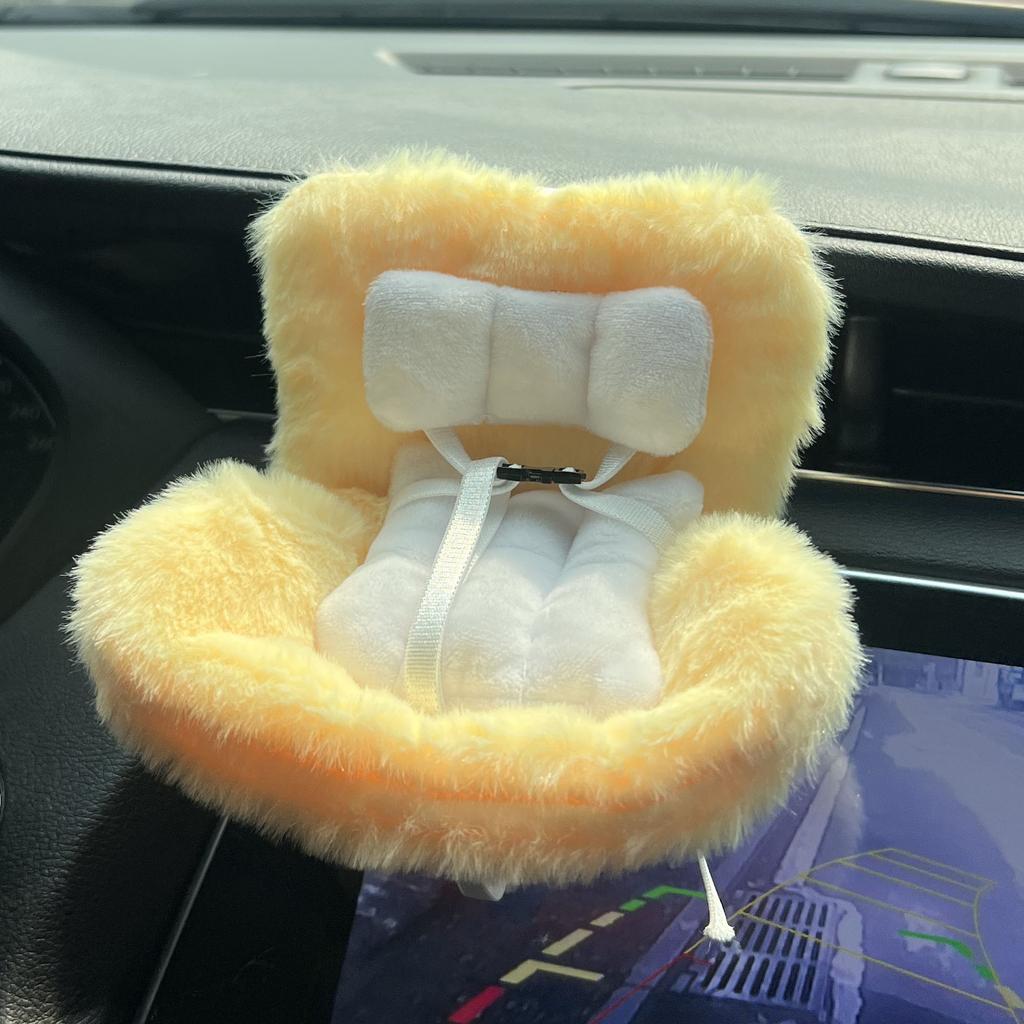 Bezpečnostní autosedačka pro panenku kreslený model židle pro Labubu Dekorace výstupu autosedačky pro panenku Labubu Styling interiéru auta