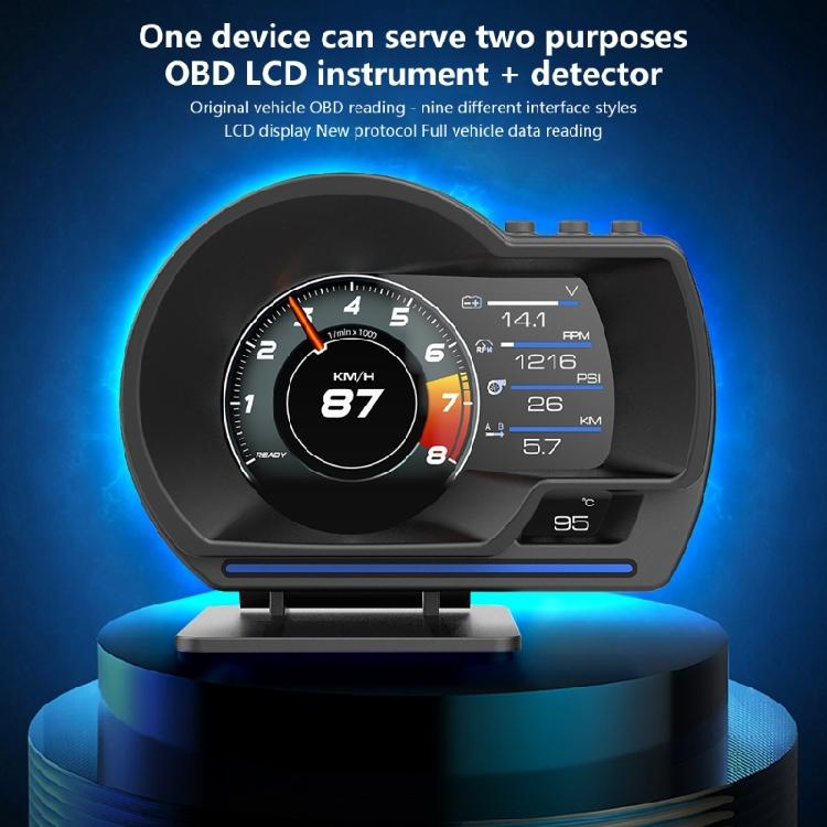 Digital Dashboard Instrument Car Windshield Display Unit Adjustable Mount OBD System Integration Measurement