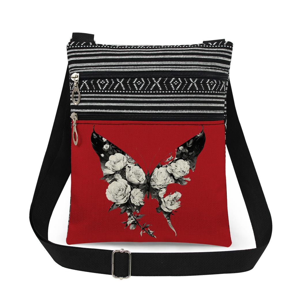 1PC Butterfly Print Tote Bags Women Shoulder Handbags Postman Package 6916