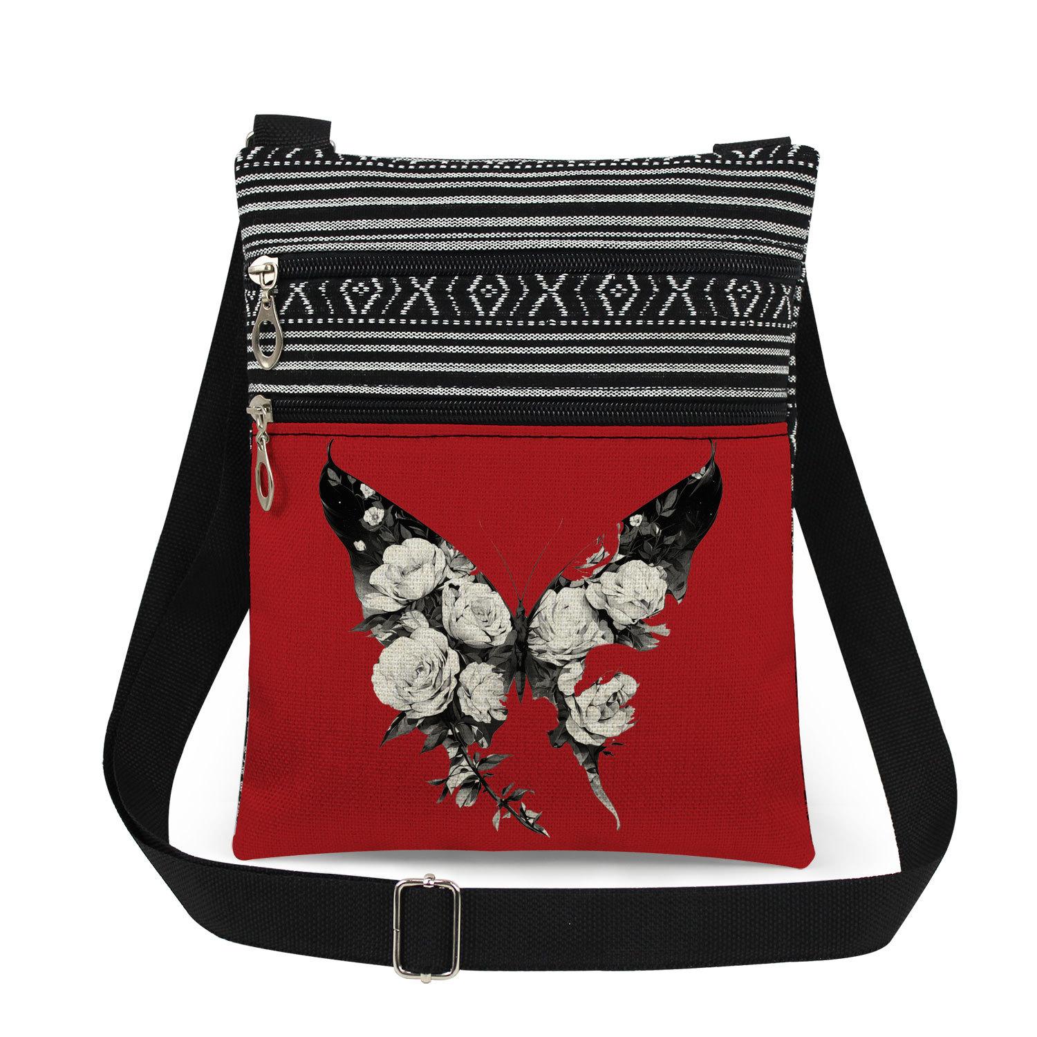 1PC Butterfly Print Tote Bags Women Shoulder Handbags Postman Package 6916 KTB