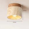 Wabi Sabi Travertine Ceiling Light Cream Style Wood Home Office Corridor Yellow Cave Lamp