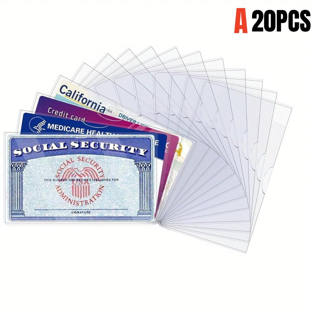 5/10/20Pcs Waterproof PVC Card Protector Sleeves Soft Clear Protective Covers for Social Security Medical Insurance Credit Cards
