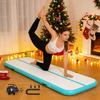Inflatable Gymnastics Tumbling Mat (with Pump) Suit for Home Gymnastics Training, Water Fitness, Inflatable Yoga Mat