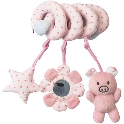 Spiralspielzeug für Kinderwagen, Spiralaktivität, Hängespielzeug, Autositzspielzeug, Baby-Spiralspielzeug, mit klingelnder Glocke, weiches Kuscheltier, geeignet für alle Babys