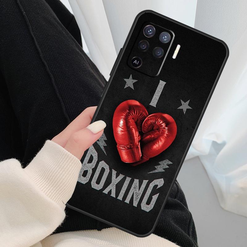 Boxing Gloves Case For Oppo A18 A38 A58 A78 A98 A80 A60 A40 A96 A76 A16 A94 A74 A54 A15 A17 A57 A77 A5 Pro