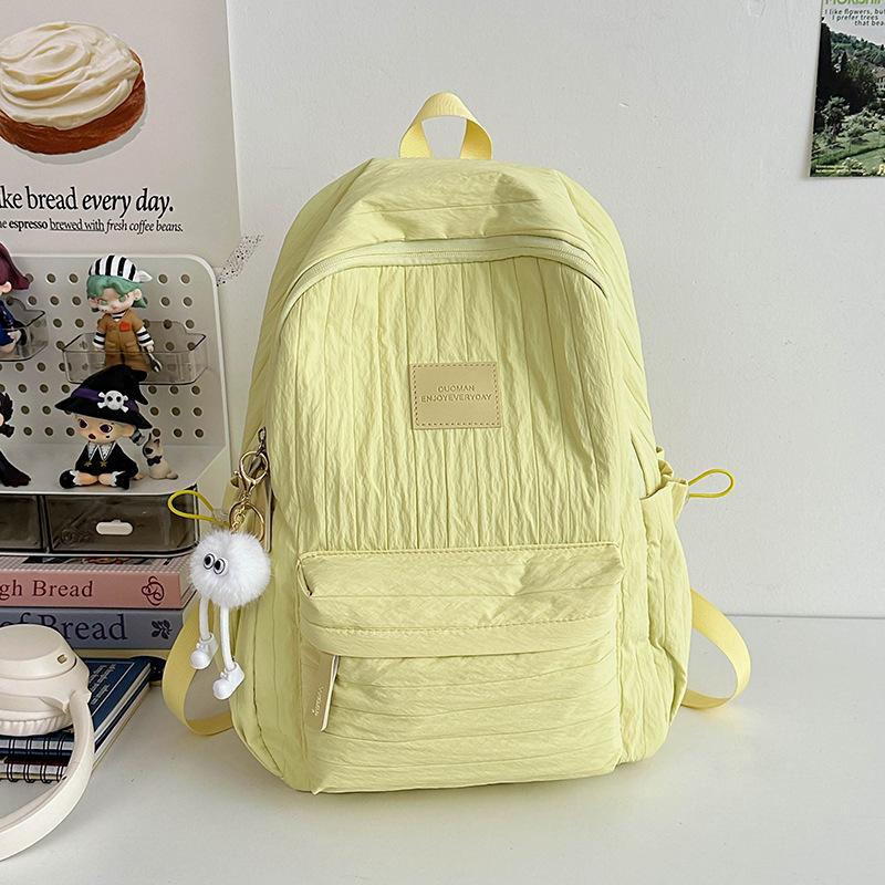 Schoolbag Solid Color Backpack 1011 New Junior High School Girls High School College Students School Bag Women Travel Lightweight Small Backpack