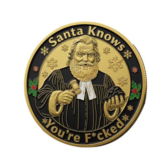 1/2/3/4/5Pcs Souvenir Coins Metal Christmas Gift Coins Christmas Decorative Keepsakes Coins Festive Atmosphere Enhancer