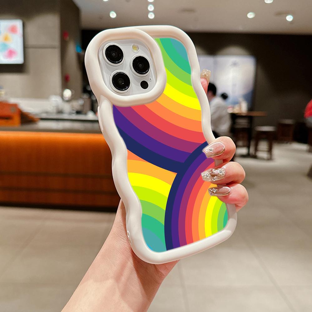 Ae93 Rainbow Art Design Protective Phone Cases for Xiaomi Poco X5 X3 M5s Redmi 13C 12C Note 13 Pro Plus 12S 10 Big Wave TPU Back Cover