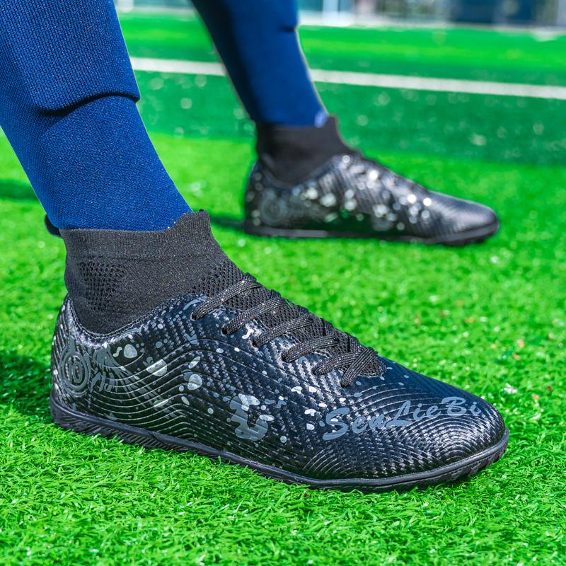 Men Soccer Shoes Anti-slip High-top Long Studs Outdoor Sports Shoes Men Grass Wear-resistant Training Ultra-light Men Shoes