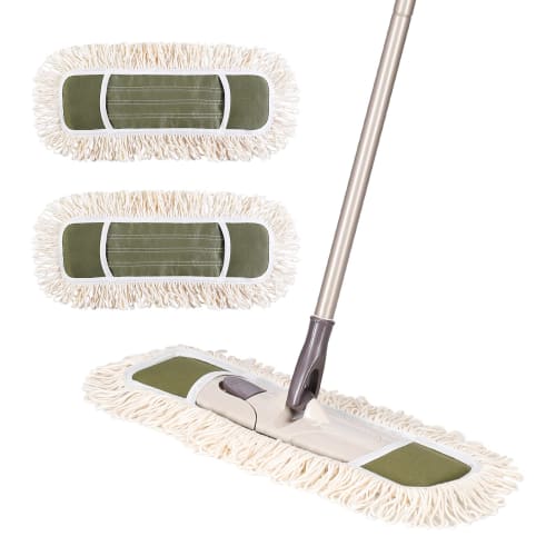 Eyliden Mop, Floor Mop for Cleaning, Flooring, Cleaning, Professional Mop, Wet/Dry Use, 360 Rotation, Extendable, Approx. 113-140cm, Wide Mop, Two Co