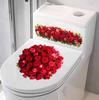 Romantic Red Rose Bouquet, Toilet Wall Stickers, Bathroom Decorative Wall Stickers