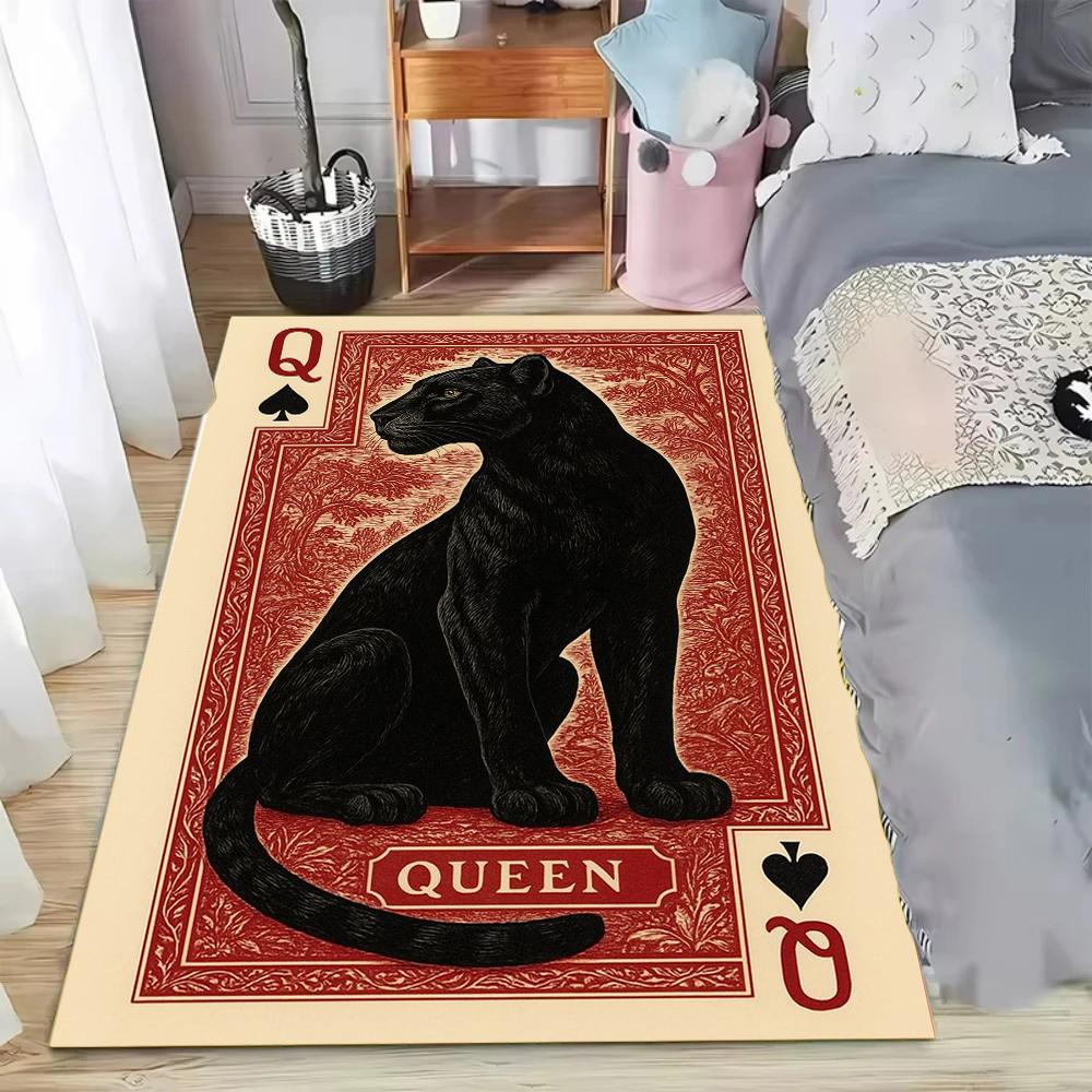 

Black Panther Carpet Mat Rug Playing Card Pattern Home Decoration Living Room Bedroom Modern Floor Decor Living Room Decoration 40x60cm