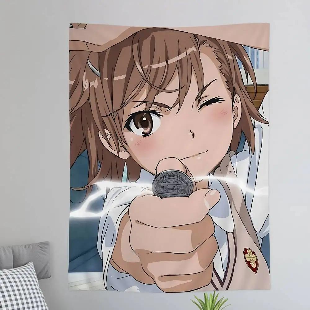 Pewien Kawaii Naukowy Railgun Anime Kreskówka Gobelin Dekoracja Ścienna Domowy Wystrój Domu