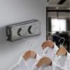 Dual-Line Retractable Indoor Clothesline, Wall-Mounted Stainless Steel, No-Drill Installation