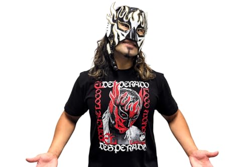 New Japan Pro-Wrestling El Desperado x ROLLING CRADLE RED MASK T-Shirt, Size M, 6012102639