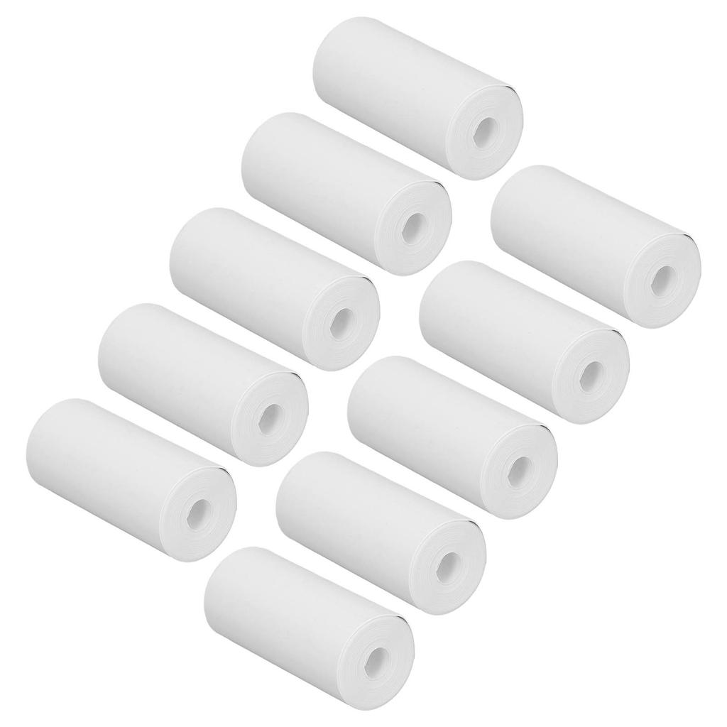 10Pcs Printable Paper Rolls White Printable Thermosensitive Thick Paper Thermal Paper Rolls for Smal