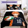 3pcs Haikyu Bedding Set Duvet Cover Closure Includes 1 Duvet Cover & 2 Pillowcases, Soft and Comfortable for All Seasons.