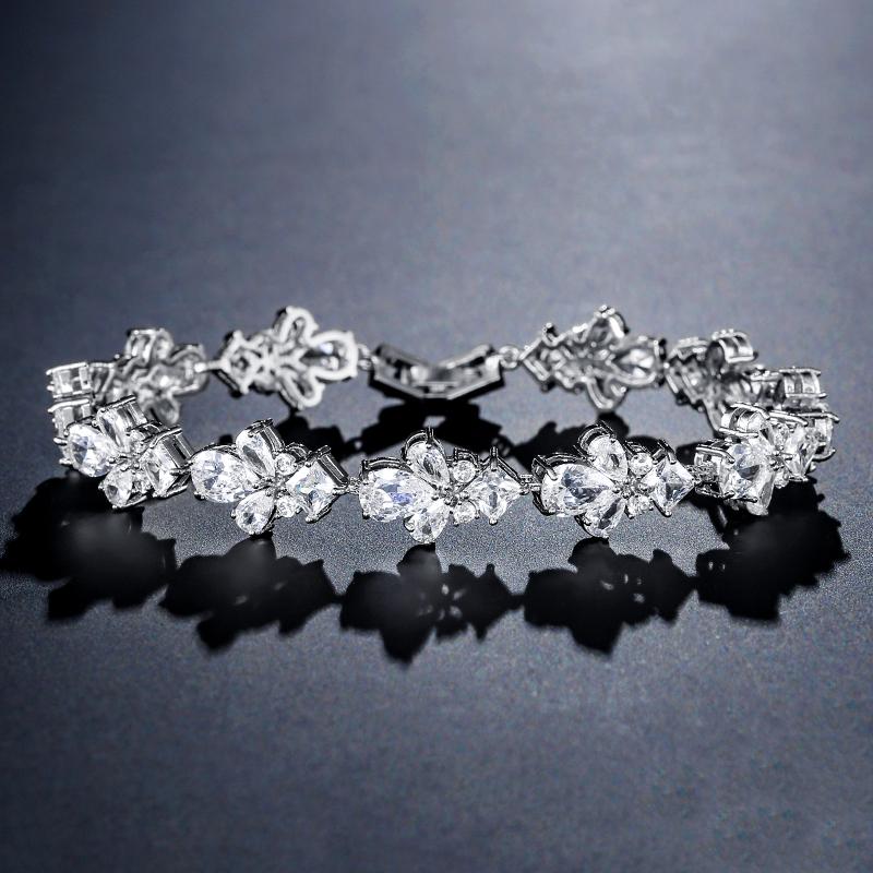 ZAKOL High Quality AAA Cubic Zirconia Tennis Bracelet Shiny Crystal Zircon Charm Bracelets Bridesmaid Zircon Gift
