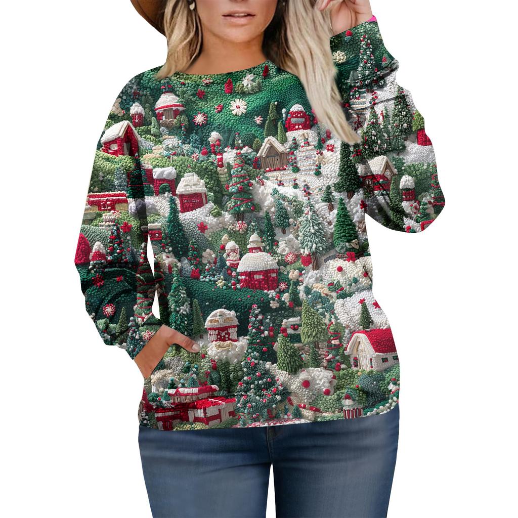 Christmas Sweatshirts For Women Sweater Cute Shirt Fall Pullover Top