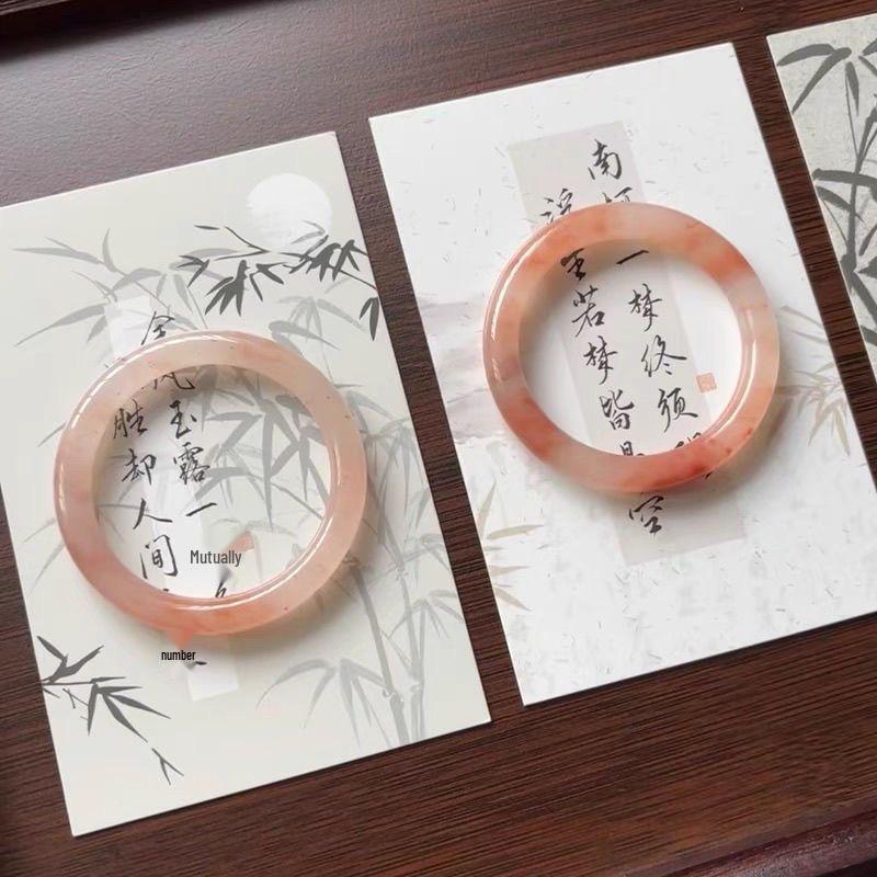 Inspirowana Xiaohongshu Chińska Stylistyka Zielona Szklana Bransoletka z Kwiatami – Świeża, Uniwersalna i Bajkowa