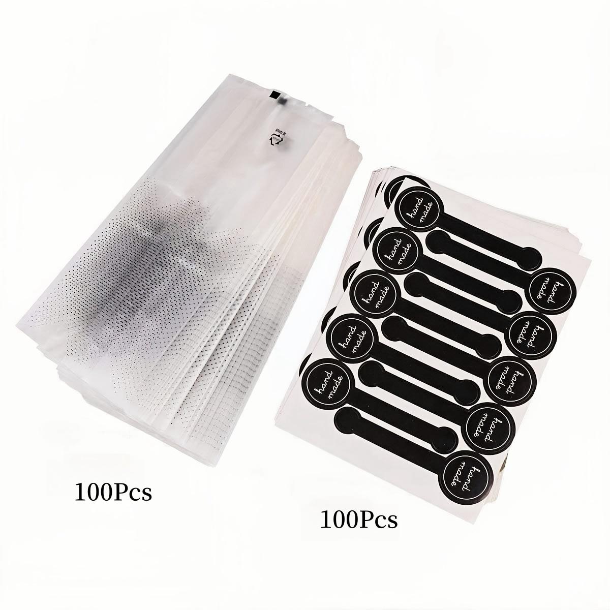 

Прозрачные пластиковые пакеты для печенья, тортов, шоколада, конфет, закусок, упаковка, хорошо подходит для пекарни, с наклейкой, пакеты для упаковки печенья и ленты 100pcs