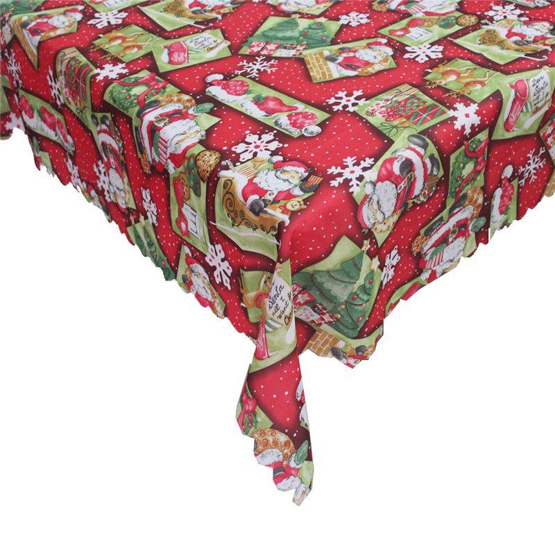 Fashionable Christmas Tablecloth Rectangular Polyester Holiday Home Decoration 150x180cm