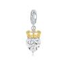 Copper Metal Princess Crown Charm Bead Component Cake Trojan Bead Component Pendant Bead Component Compatible With Authentic Original Necklace
