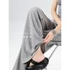 Grey wide-leg pants women's spring high waist drape summer ice silk straight casual modal dance mosquito-proof cool pants