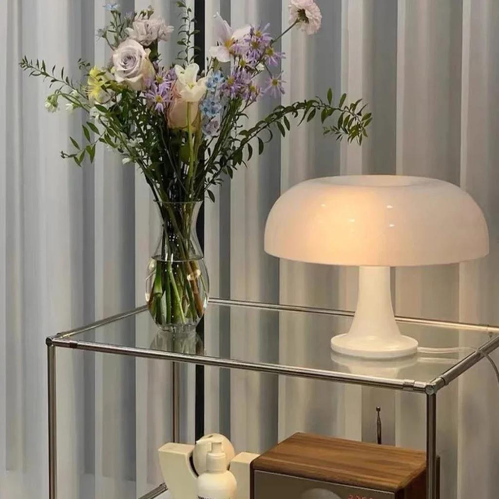 New Beautiful Cozy Orange Danish Mushroom Table Lamp: Perfect Ideal Bedside Lighting for Ornamental Light In Bedroom Interior De