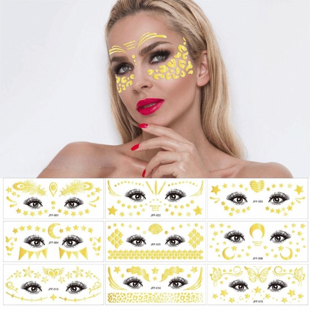 Waterproof Makeup Face Tattoo Glitter Stickers Freckle Sparkles Tattoo Festival Accessories
